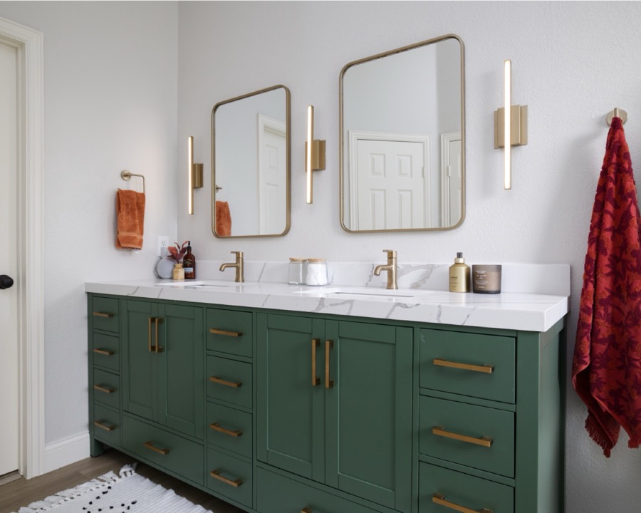 Green vanity interior design detail