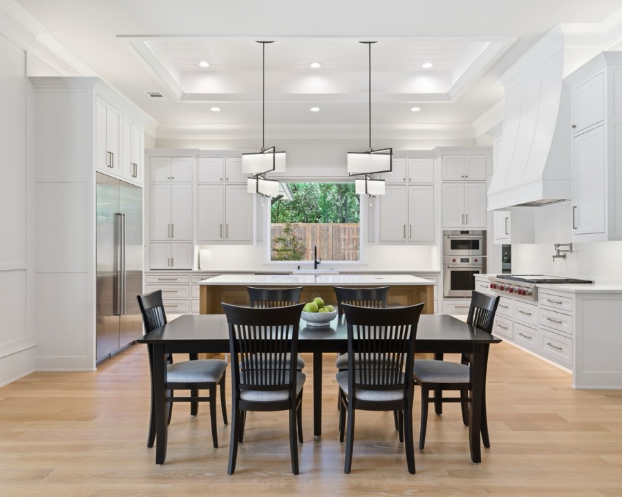 New construction kitchen and dining